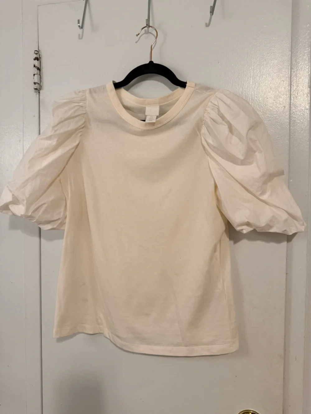H&M Ivory Puff Sleeve Tee - Picture 6 of 7
